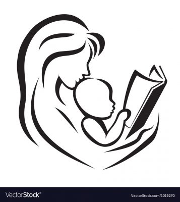 Mother And Child Reading The Book Vector 1019270